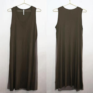 Pier Antonio Gaspari Olive Green Modern Sleeveless Summer Dress - 46